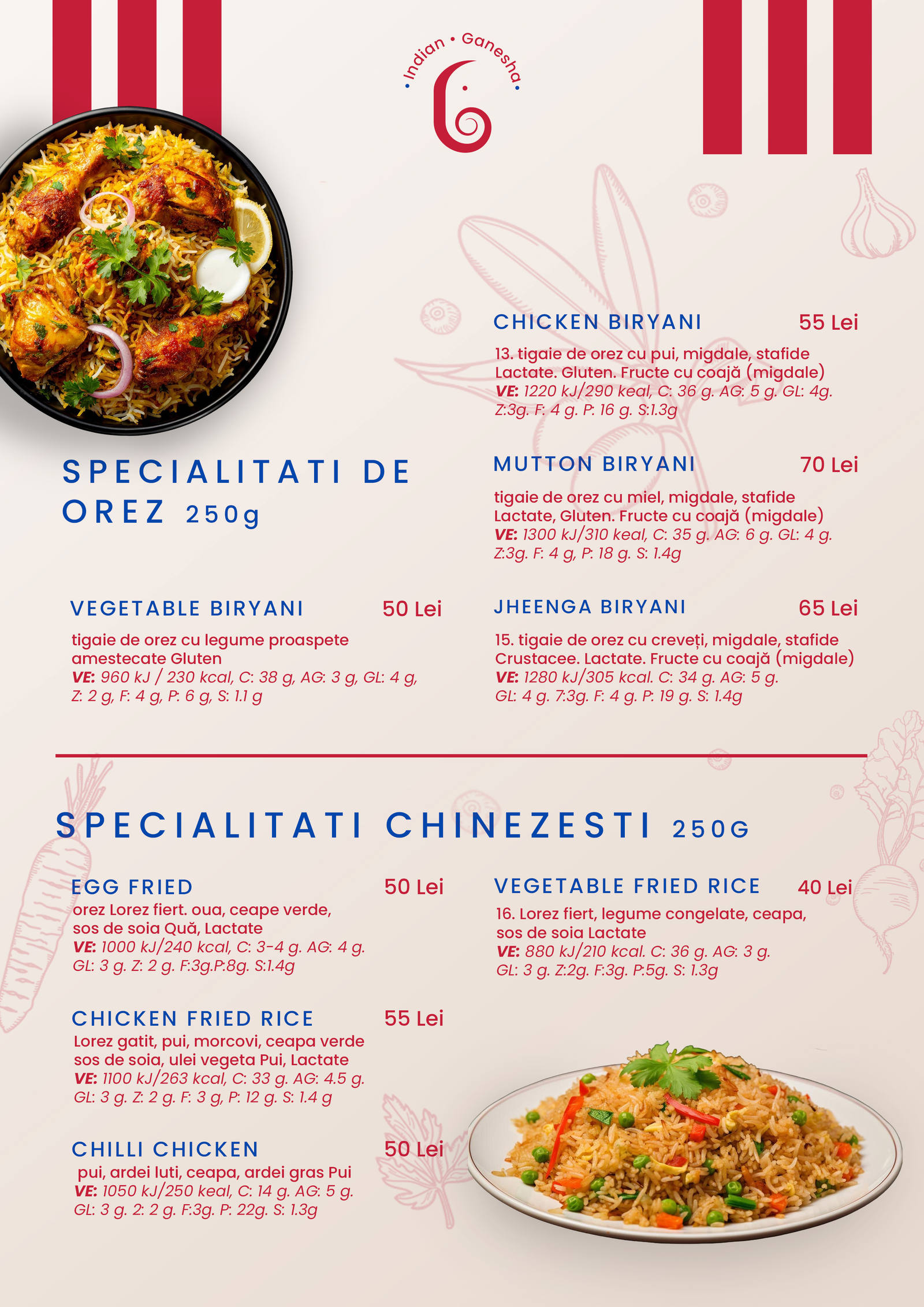 Meniu pagina 5 - orez și specialități chinezești