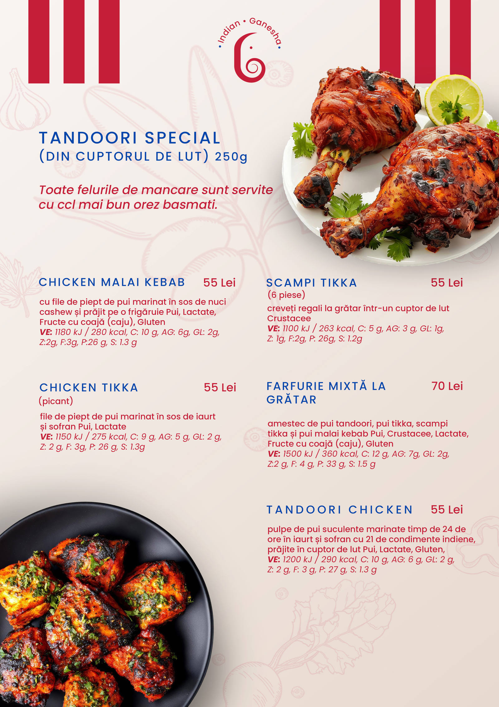 Meniu pagina 10 - preparate tandoori